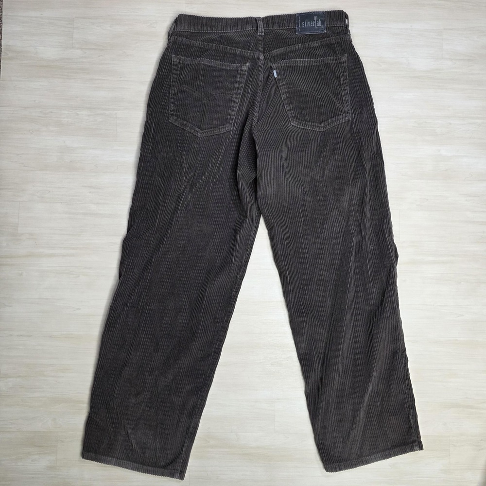 Vintage Levi's SilverTab‎ Baggy Brown Corduroy Wide Leg Pants Mens 34x32 90s - Picture 2 of 9